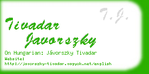 tivadar javorszky business card